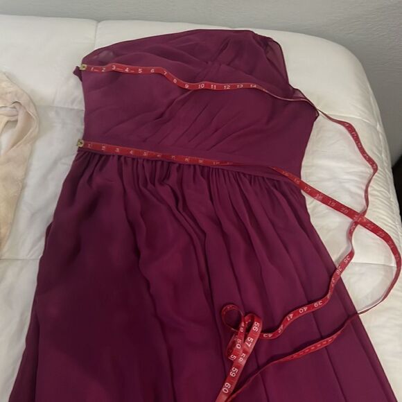 JJ’S House Dress One Shoulder Sheer Lined Magenta Purple Formal Maxi Lined - Picture 11 of 15